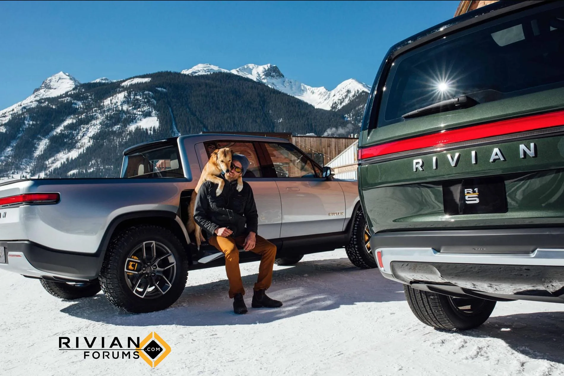 Rivian R1T R1S Rivian Short Film: Looking For Powder Rivian-R1S-R1T-Snowboarding-Adventure1