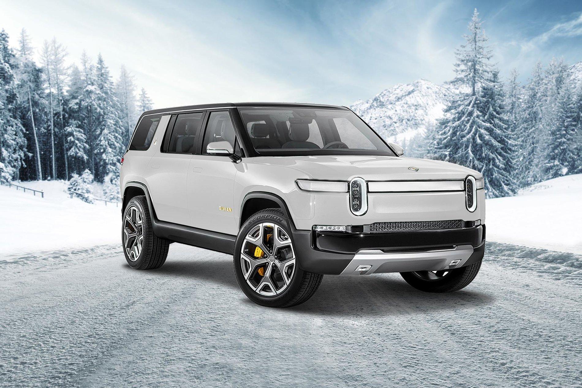 Rivian R1T R1S Rivian R1S in many different colors Rivian R1S White Front