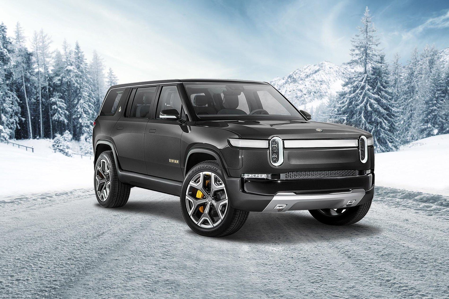 Rivian R1T R1S Rivian R1S in many different colors Rivian R1S Gray Front