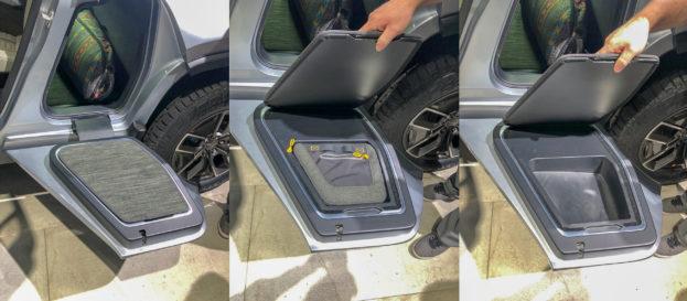 Rivian R1T R1S Surprising things about the R1T Rivian-Storage-Bin-Inserts-623x273