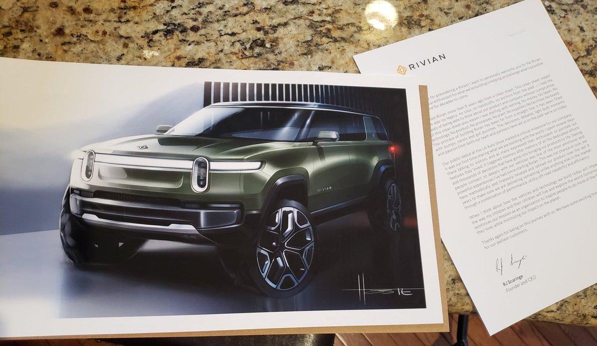 Rivian R1T R1S Anyone get your Rivian preorder gift / swag? Rivian R1S sketch gift