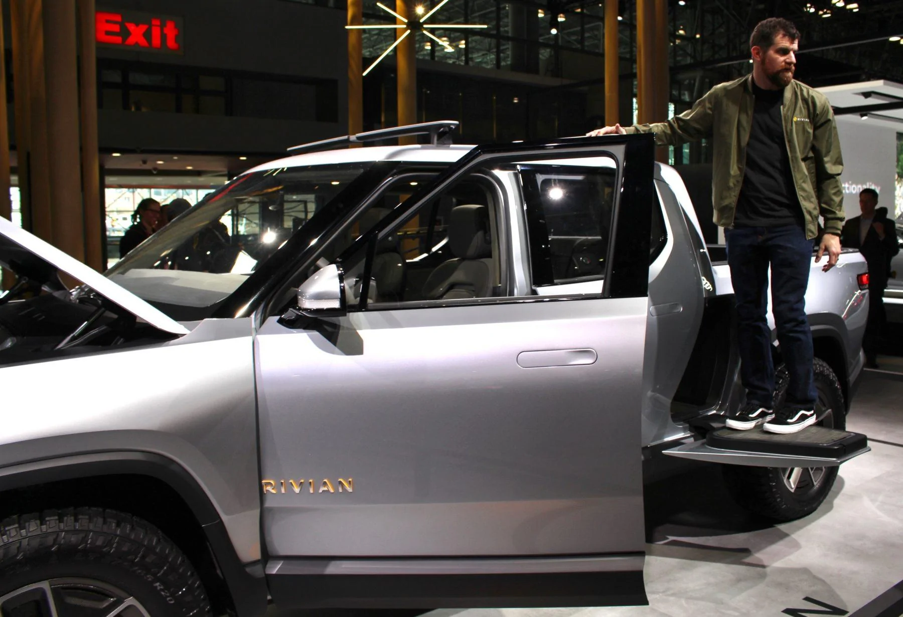 Rivian R1T R1S Thoughts on the bottom door design? Rivian_R1T Truck_ Open Door