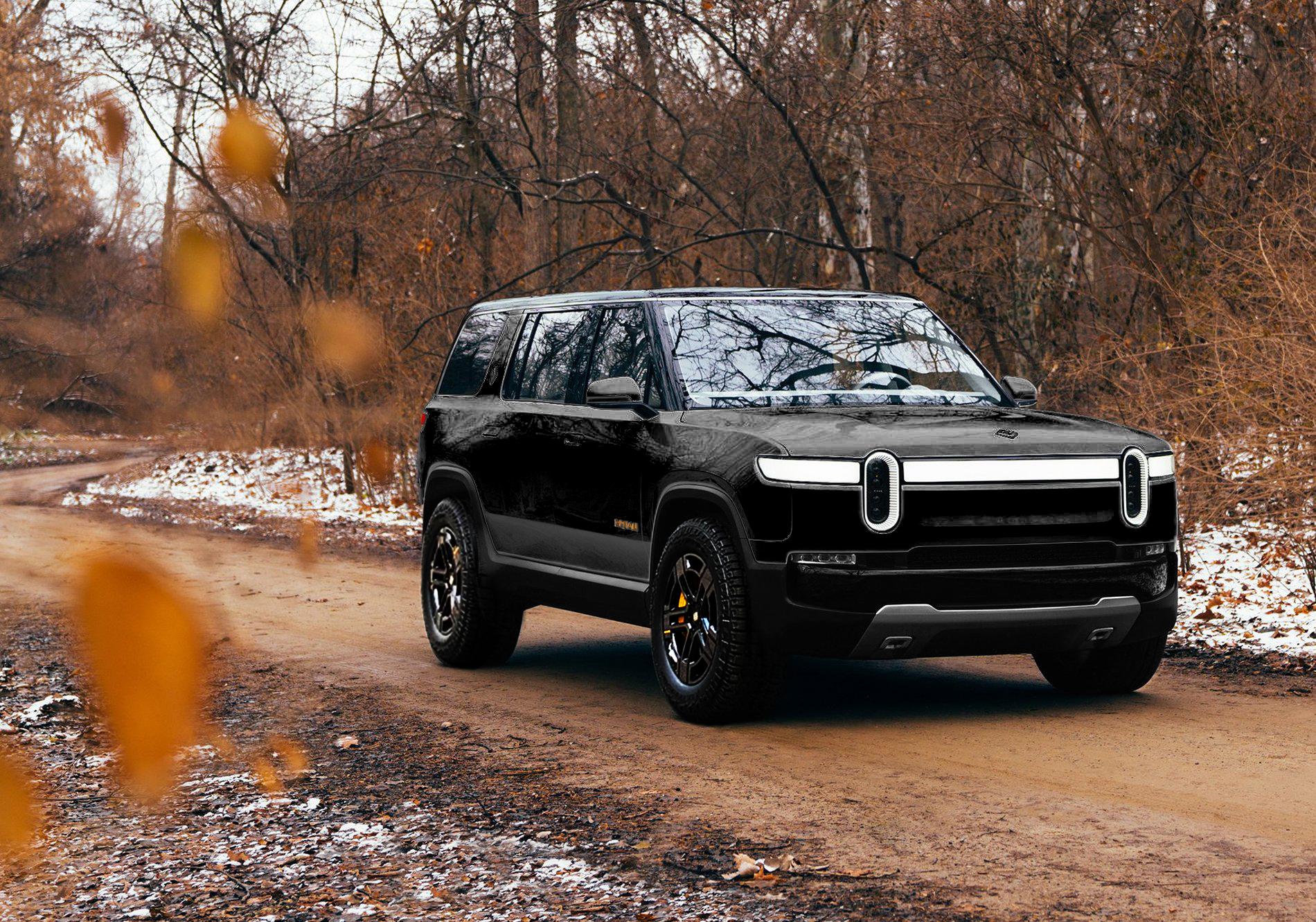 Rivian R1T R1S First official look at White Rivian R1S Black-Rivian-R1S-SUV