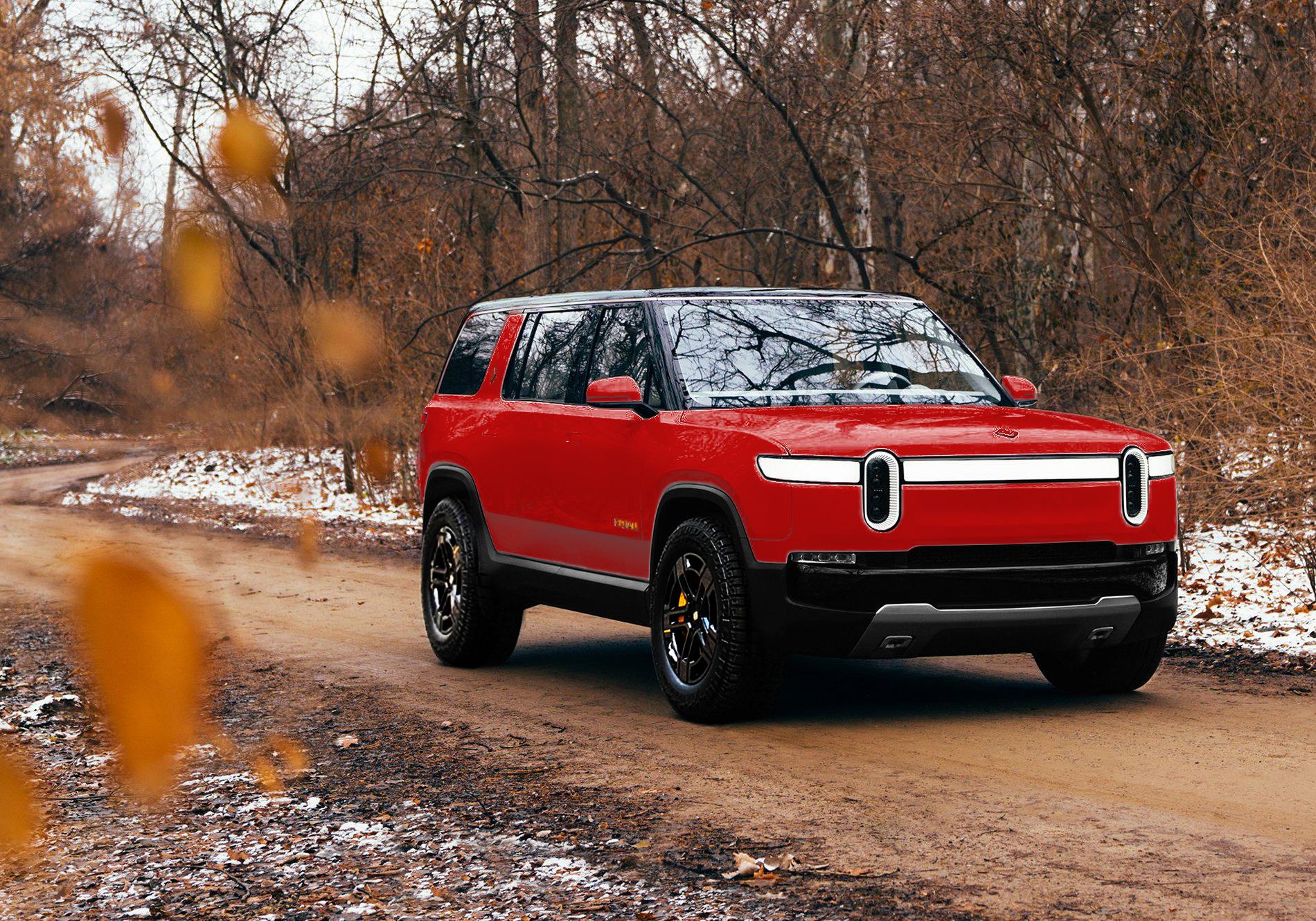 Rivian R1T R1S Unofficial color thread for R1S (with renderings) Red-Rivian-R1S-SUV