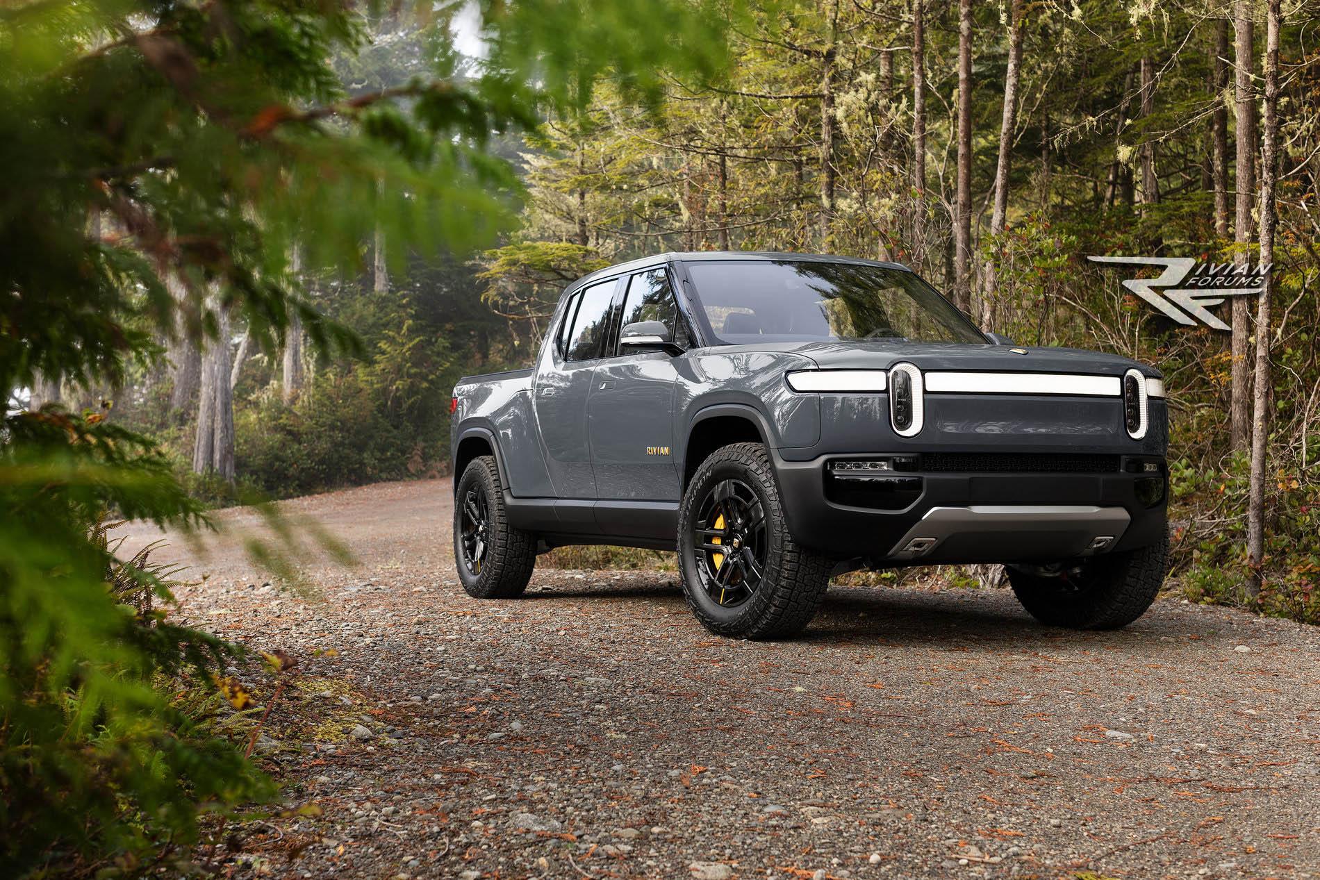Rivian R1T R1S R1T on an FSR, previewed in all colors we know so far. R1T-grey