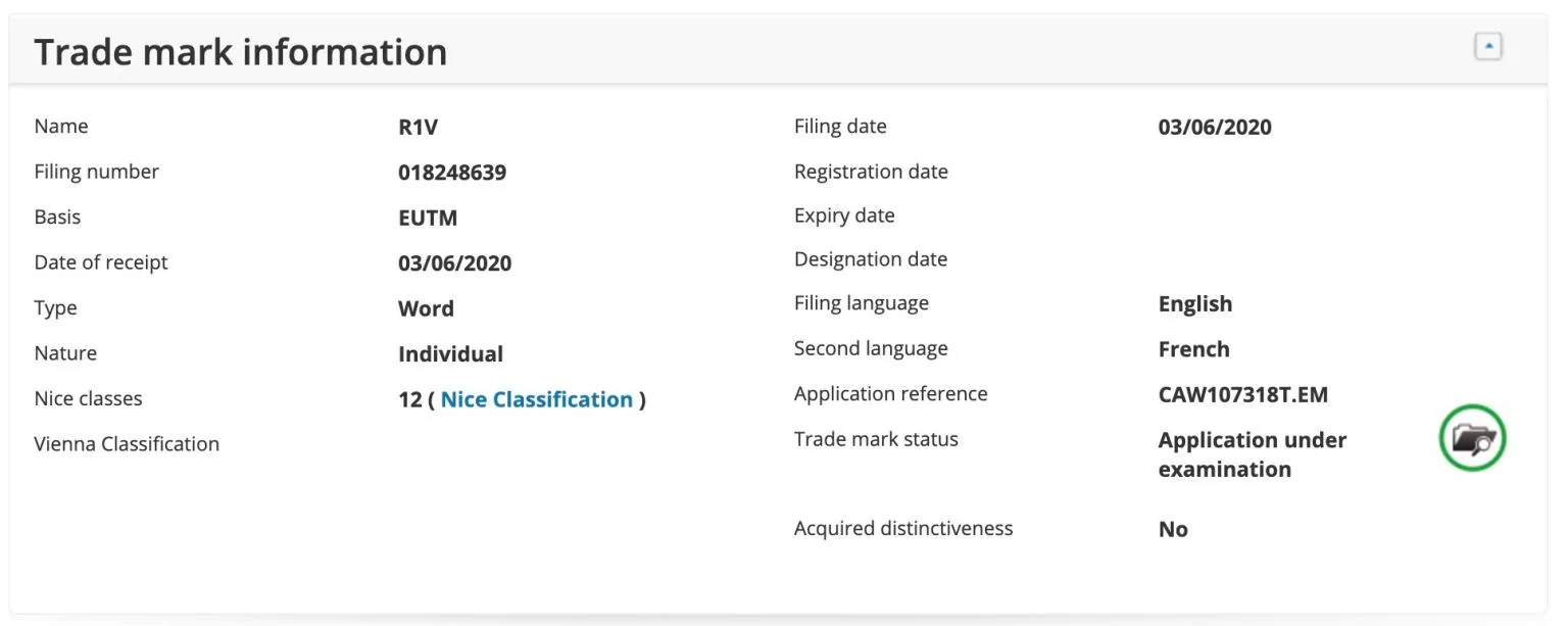 Rivian R1T R1S Rivian R2X and R1V model names trademarked B755AF42-3B46-40CD-8DEE-670478DA611C