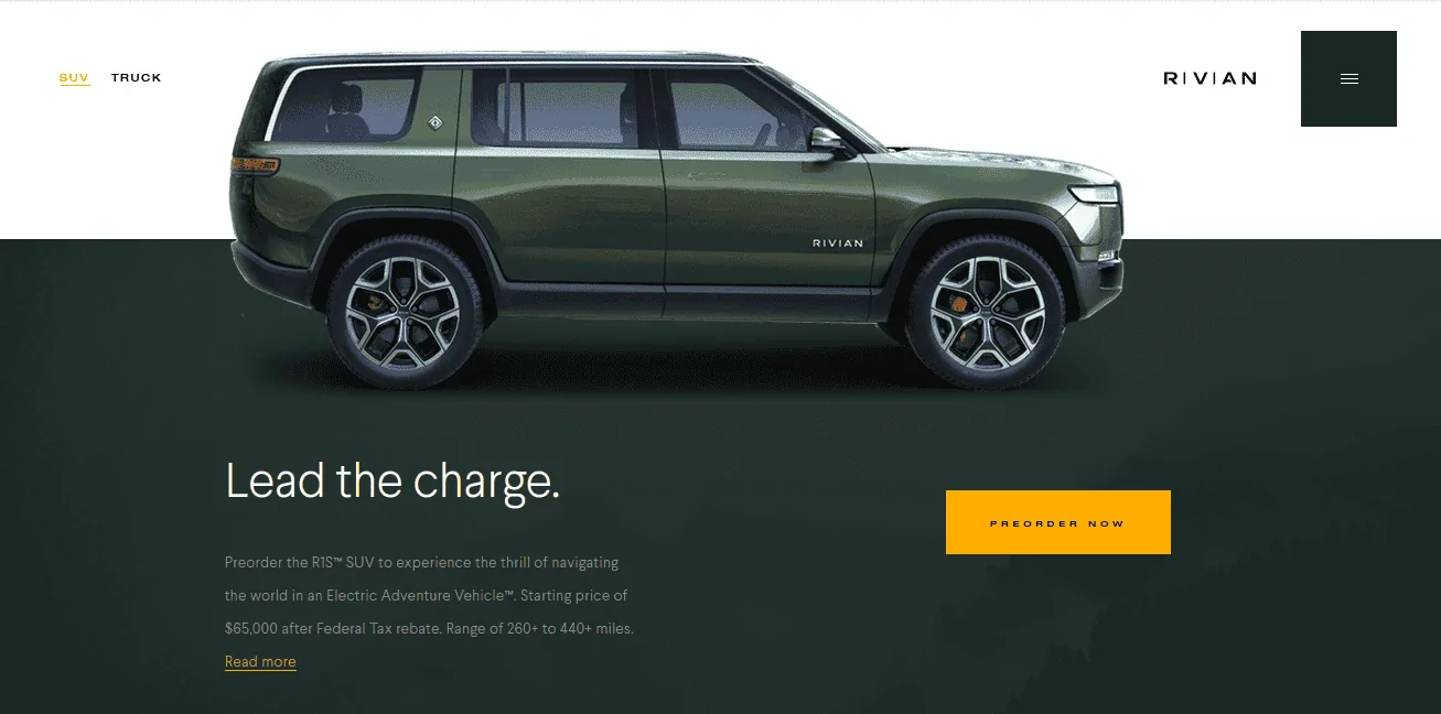 Rivian R1T R1S Lucid Motors SUV preorder_r1s_181128