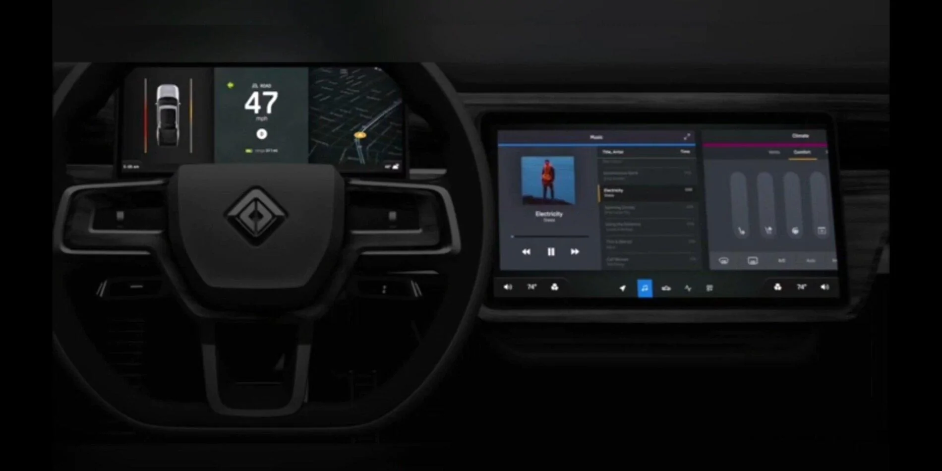Rivian R1T R1S Front display screen -- sensors and camera view Screenshot_2020-11-09-17-48-39-460_com.google.android.youtu