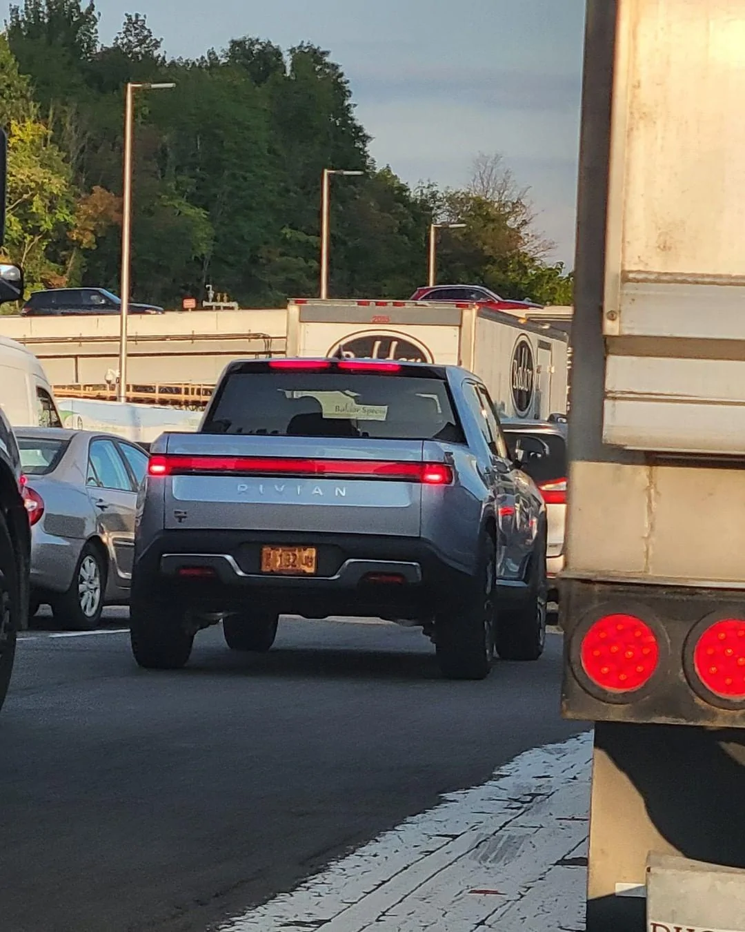Rivian R1T R1S LA SILVER Rivian Photos LA Silver R1T Rivian spotted