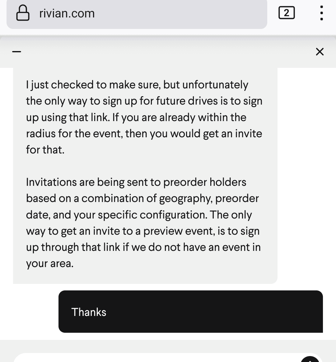 Rivian R1T R1S NY First Mile invitations going out Screenshot_20211013-143851