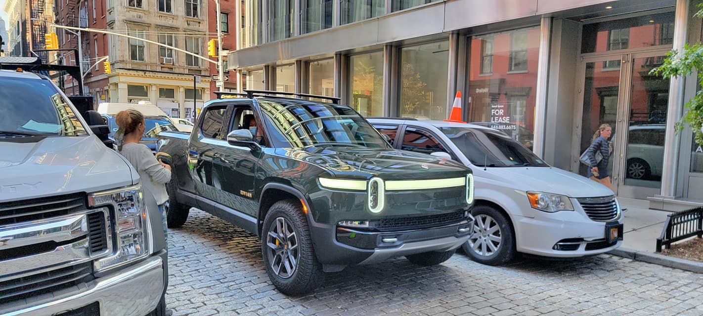 Rivian R1T R1S FOREST GREEN R1T Photos Forest Green R1T Rivian nyc soho 7