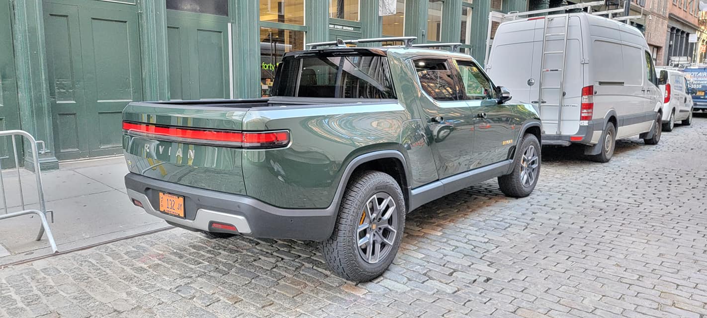 Rivian R1T R1S FOREST GREEN R1T Photos Forest Green R1T Rivian nyc soho 4