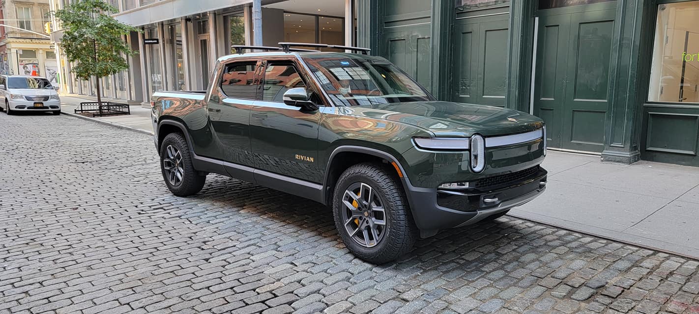 Rivian R1T R1S FOREST GREEN R1T Photos Forest Green R1T Rivian nyc soho 3