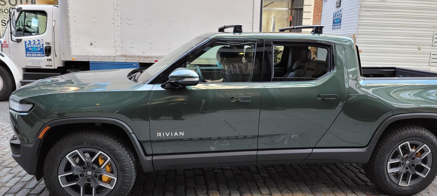 Rivian R1T R1S FOREST GREEN R1T Photos Forest Green R1T Rivian nyc soho 5