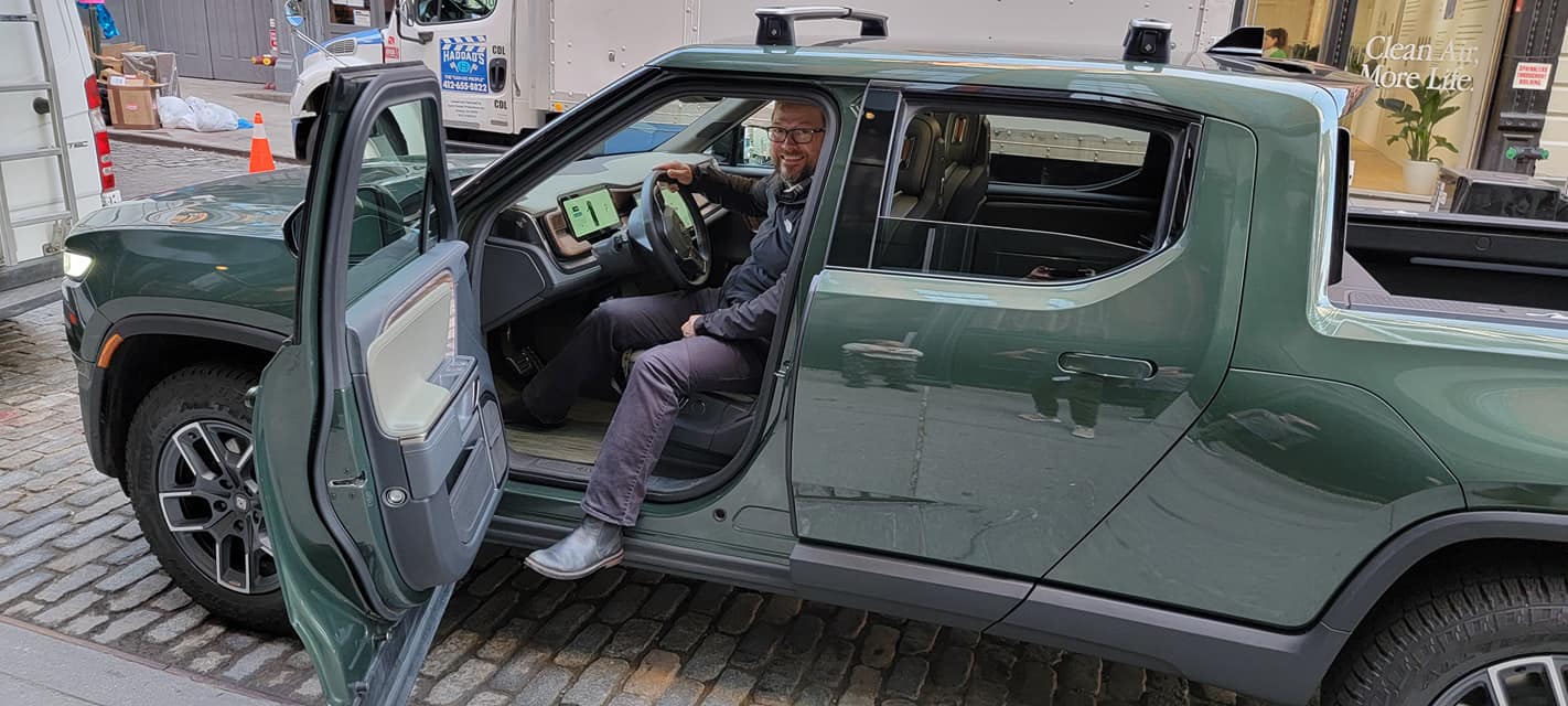 Rivian R1T R1S FOREST GREEN R1T Photos Forest Green R1T Rivian nyc soho 6