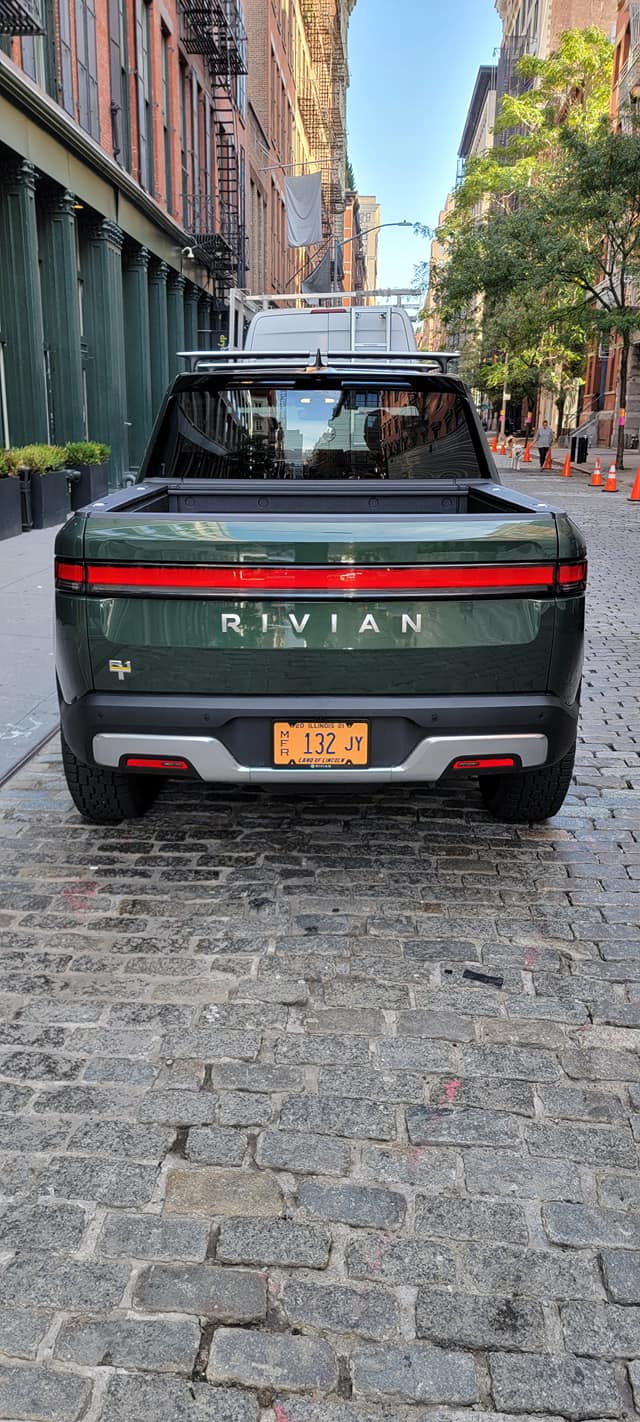 Rivian R1T R1S FOREST GREEN R1T Photos Forest Green R1T Rivian nyc soho 2