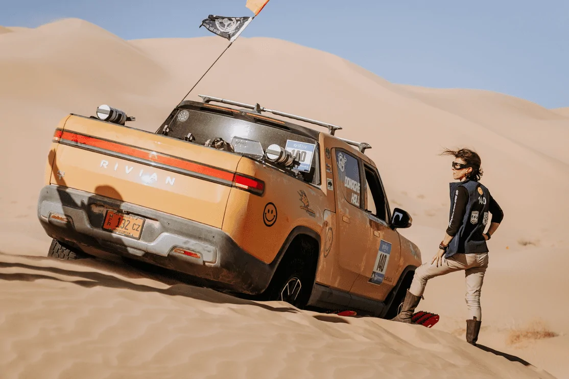 Rivian R1T R1S Rebelle Rally starts up for Rivian R1T piloted by Emme and Rebecca! 1634397074664