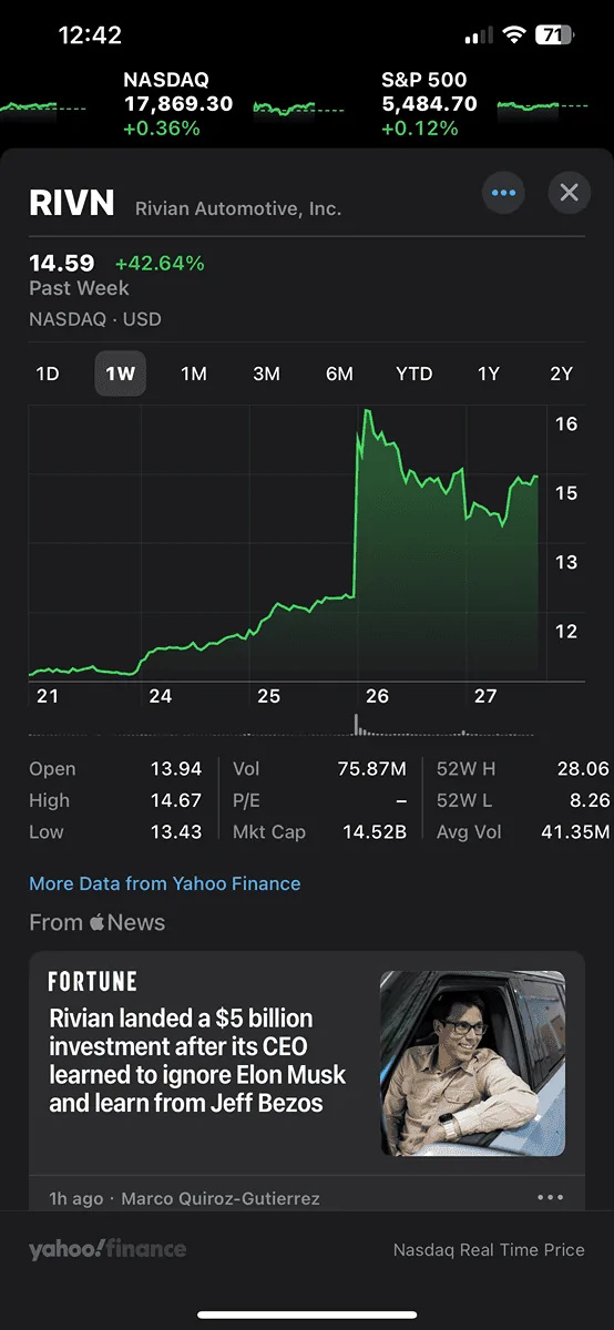 Rivian R1T R1S all EV stock jumped +10% IMG_4112