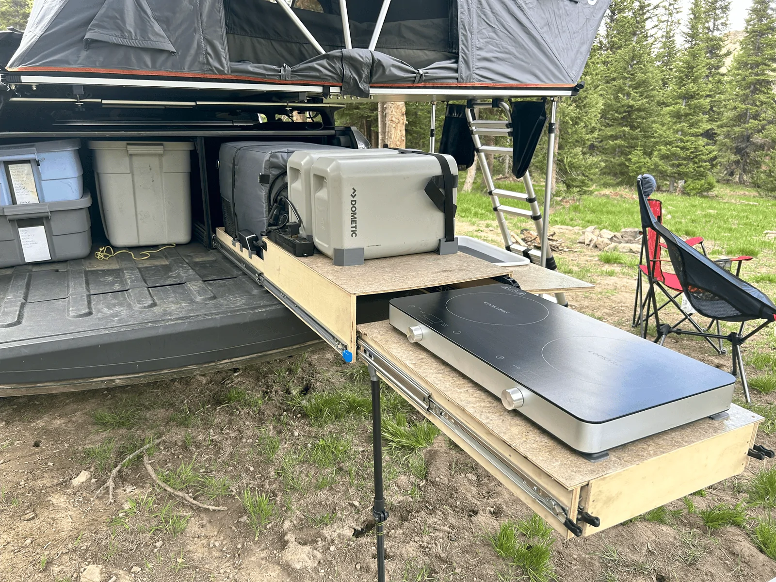 Rivian R1T R1S Camping with my custom pullout camp kitchen! image006