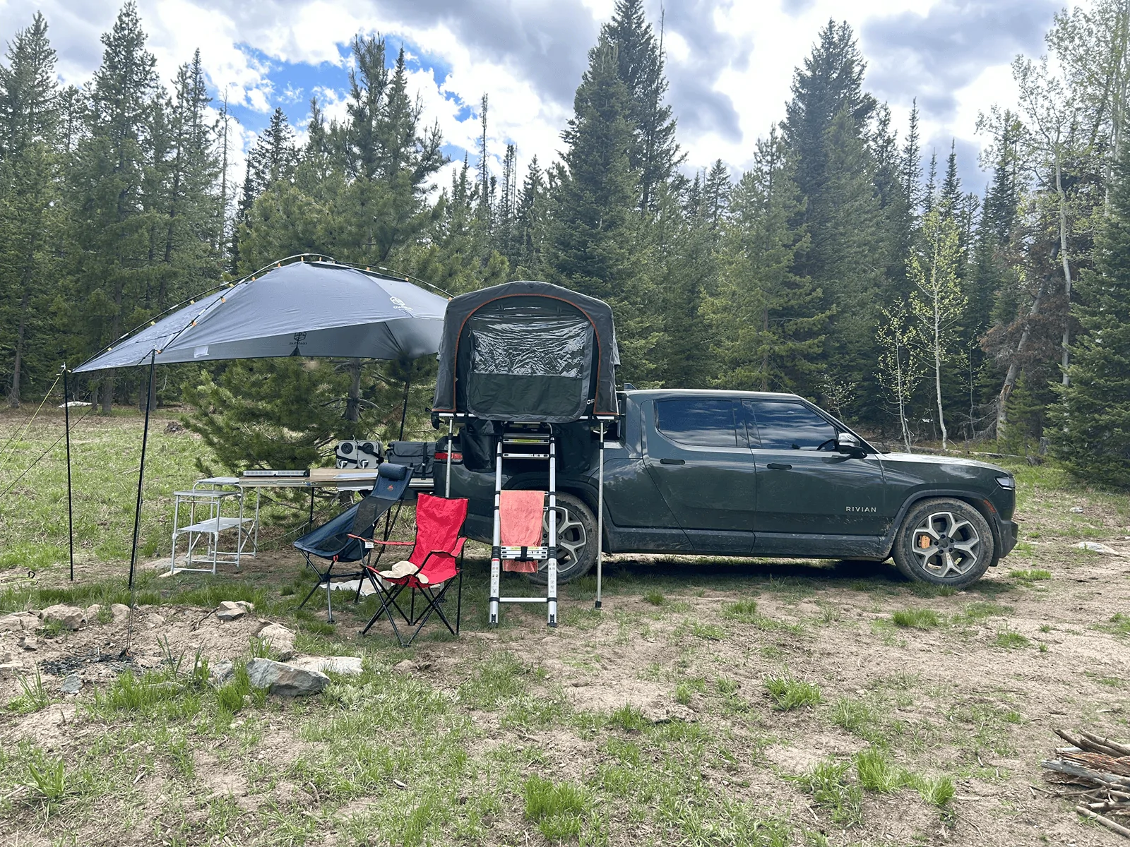 Rivian R1T R1S Camping with my custom pullout camp kitchen! image003