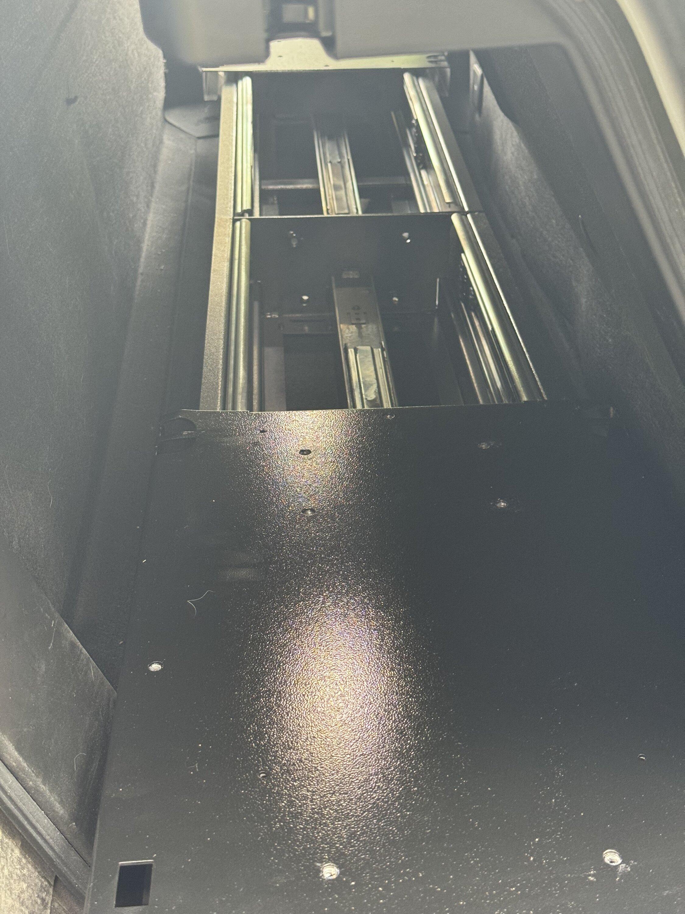 Rivian R1T R1S JEBINC’s Installation Tips and Review of Rivian R1T RMAXX Gear Tunnel Dual Slide Out Trolley Sled and Storage Chests IMG_2581