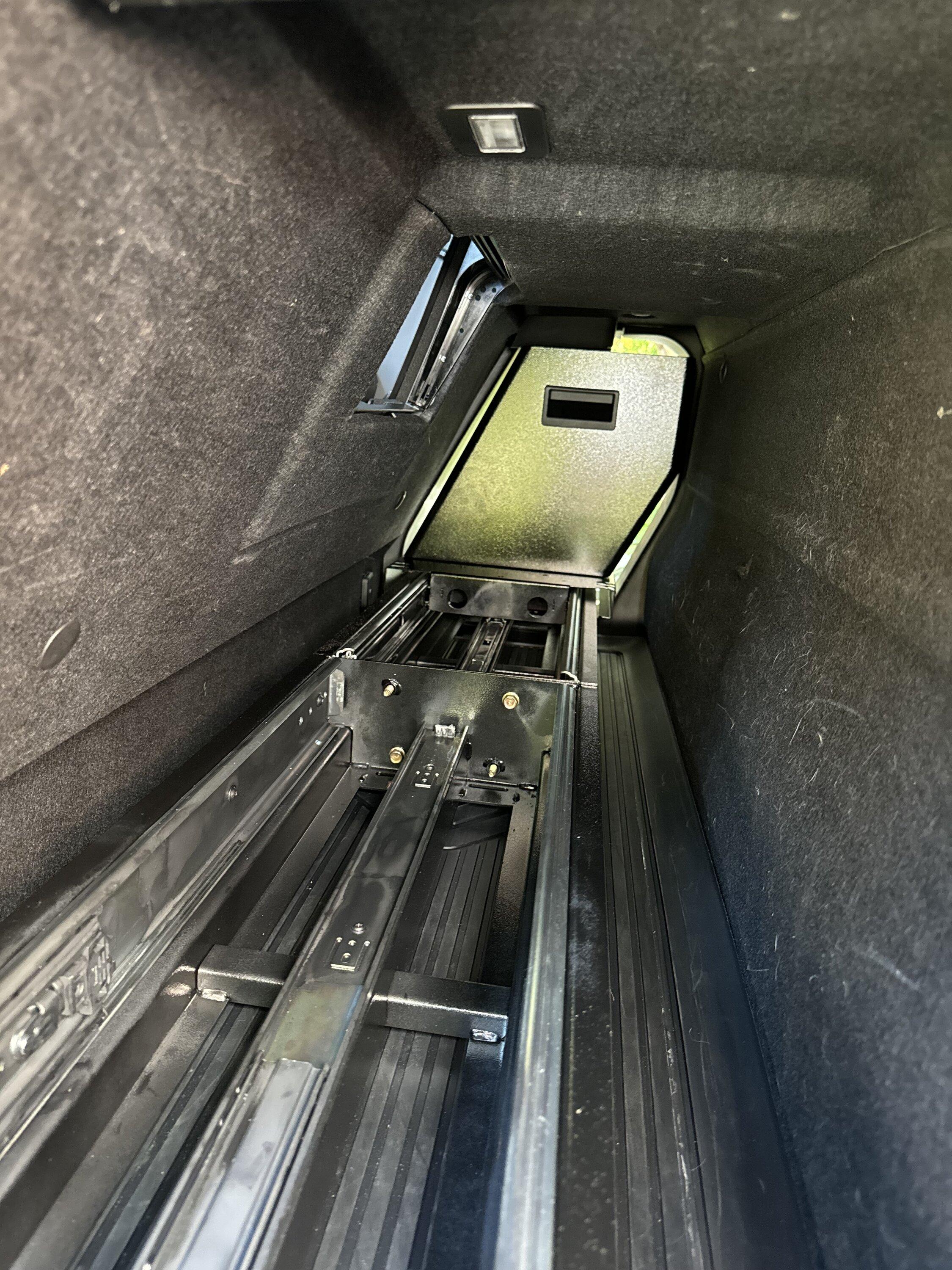 Rivian R1T R1S JEBINC’s Installation Tips and Review of Rivian R1T RMAXX Gear Tunnel Dual Slide Out Trolley Sled and Storage Chests IMG_2595
