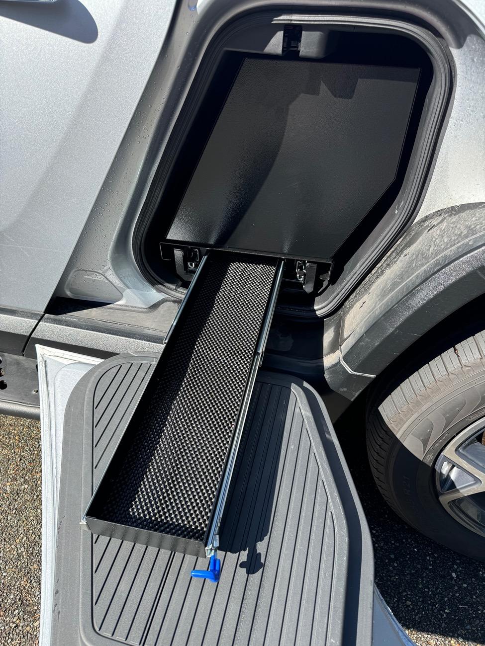 Rivian R1T R1S JEBINC’s Installation Tips and Review of Rivian R1T RMAXX Gear Tunnel Dual Slide Out Trolley Sled and Storage Chests IMG_2596