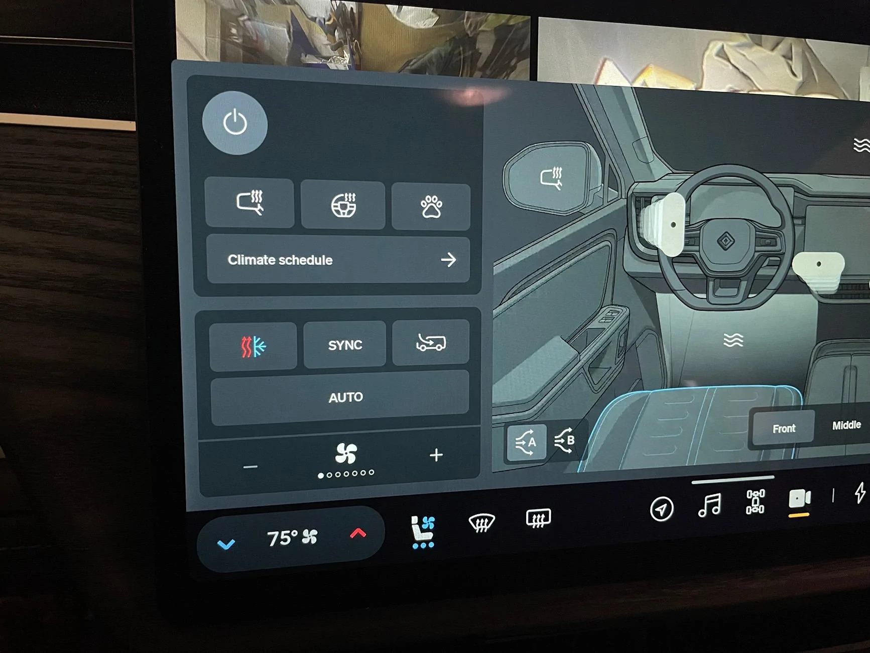 Rivian R1T R1S Updated: Best new Feature on 2024.19.04 - New UI let me Discover on How to turn AC off AND keeping the Fan Running tempImageofOKuP