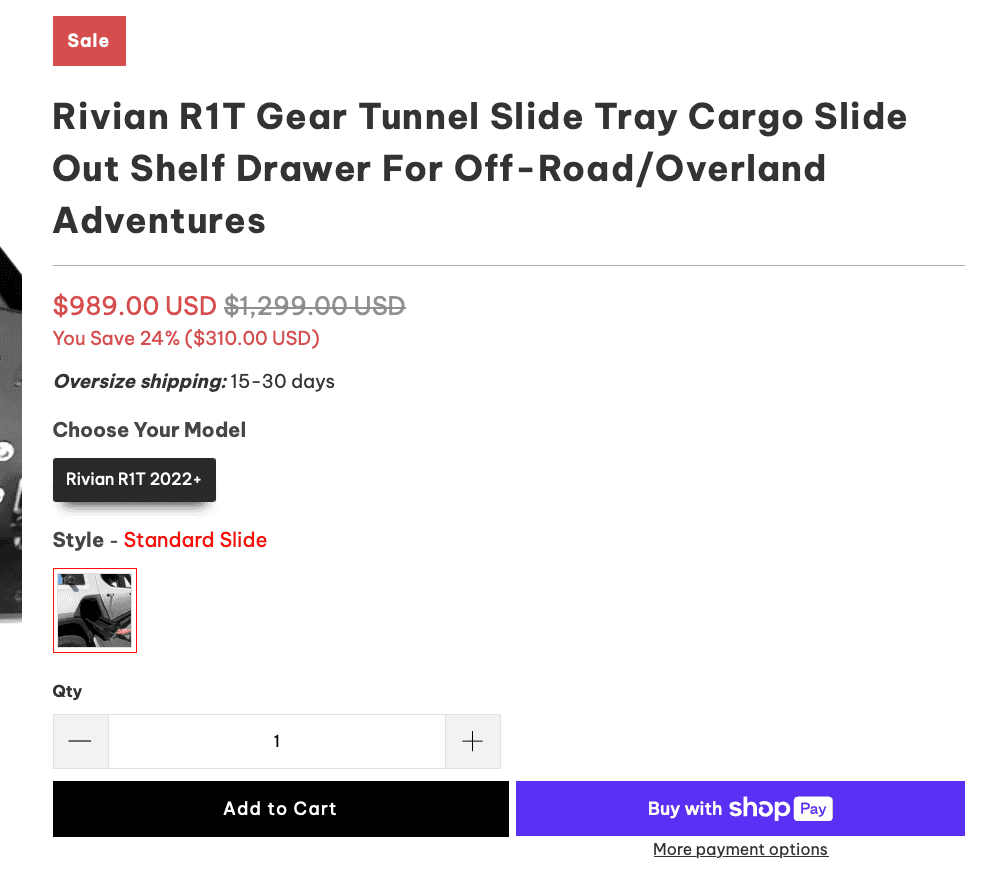 Rivian R1T R1S EVBASE R1T Gear Tunnel Slide/Drawer Review & Demo Screenshot 2024-06-30 at 8.24.01 PM