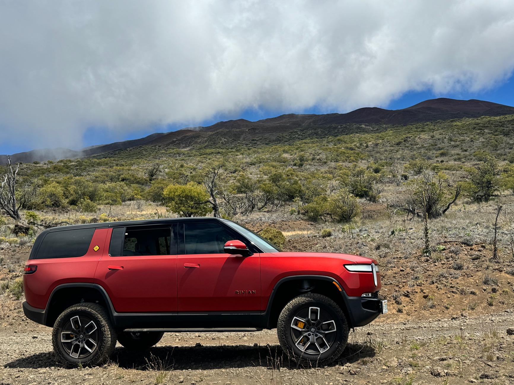 Rivian R1T R1S R1S on "R1 Road" on the Big Island of Hawaii 7-1-2024 IMG_2550