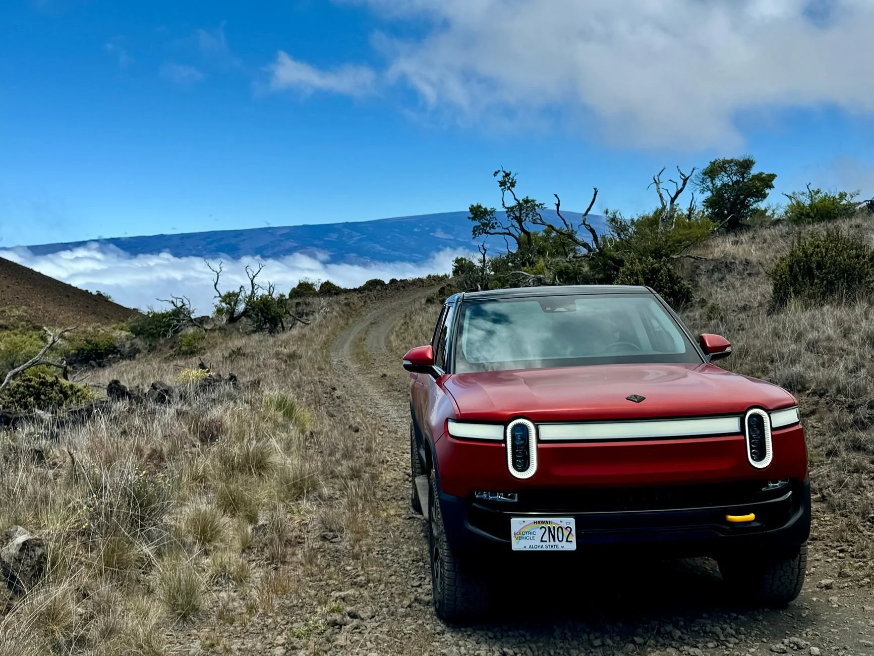 Rivian R1T R1S R1S on "R1 Road" on the Big Island of Hawaii 7-1-2024 IMG_2562