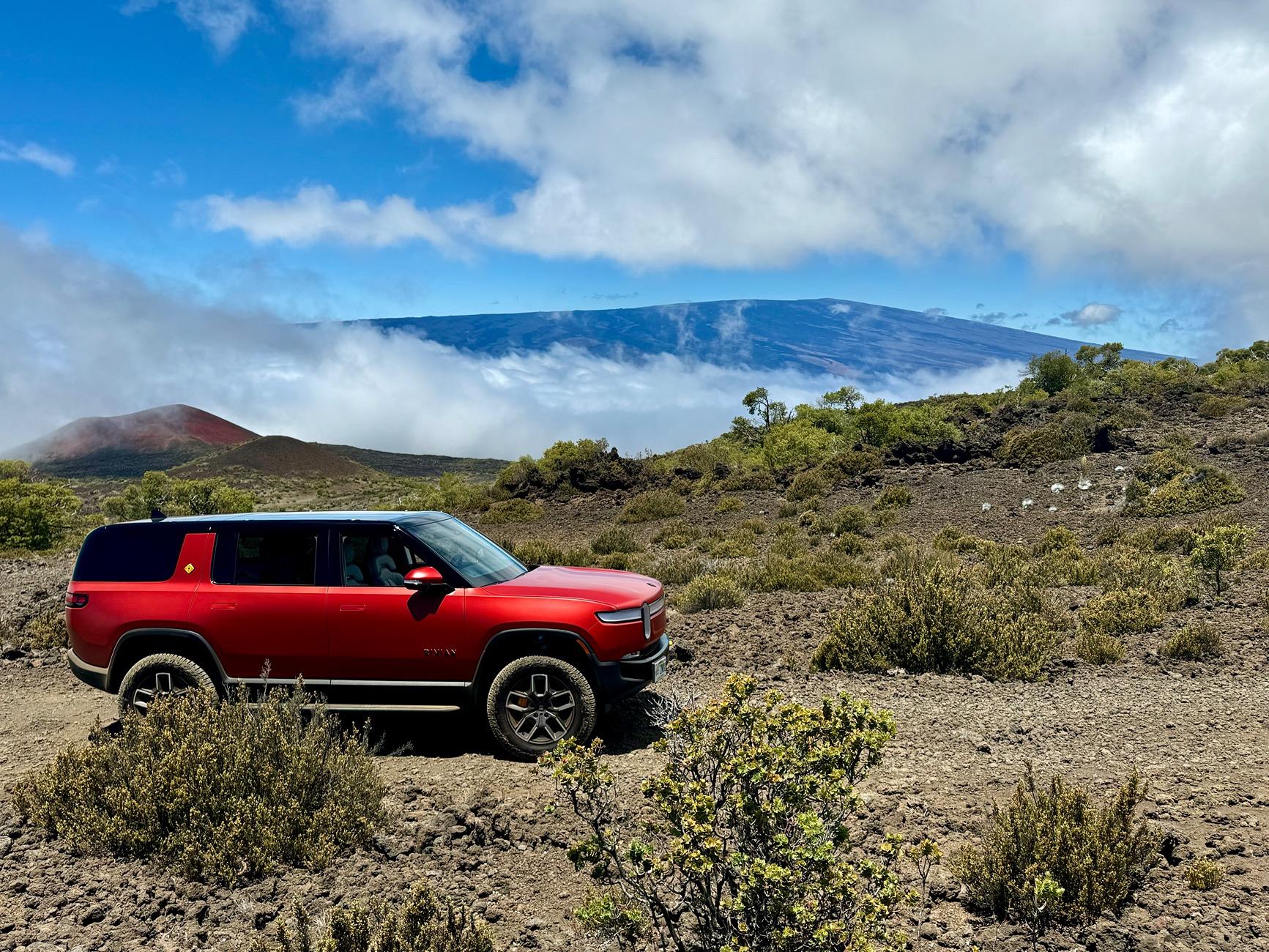 Rivian R1T R1S R1S on "R1 Road" on the Big Island of Hawaii 7-1-2024 IMG_2581