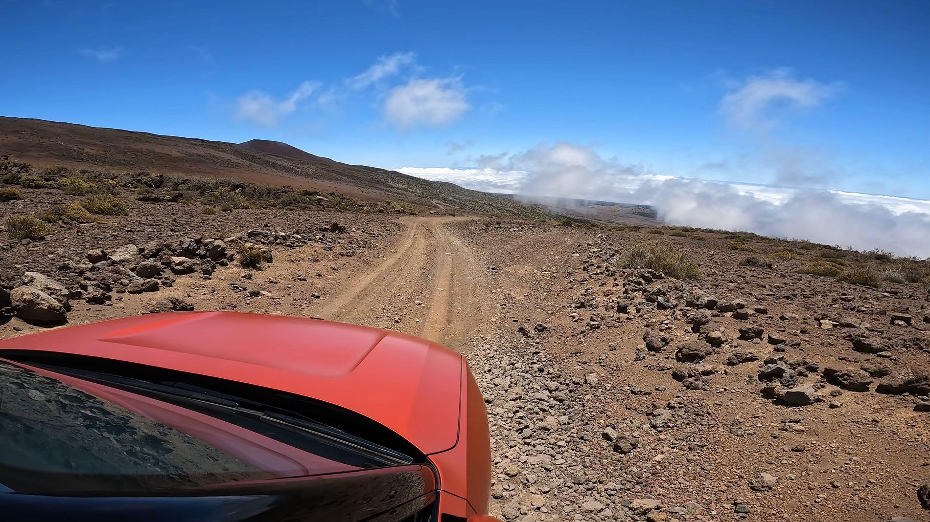 Rivian R1T R1S R1S on "R1 Road" on the Big Island of Hawaii 7-1-2024 GPTempDownload