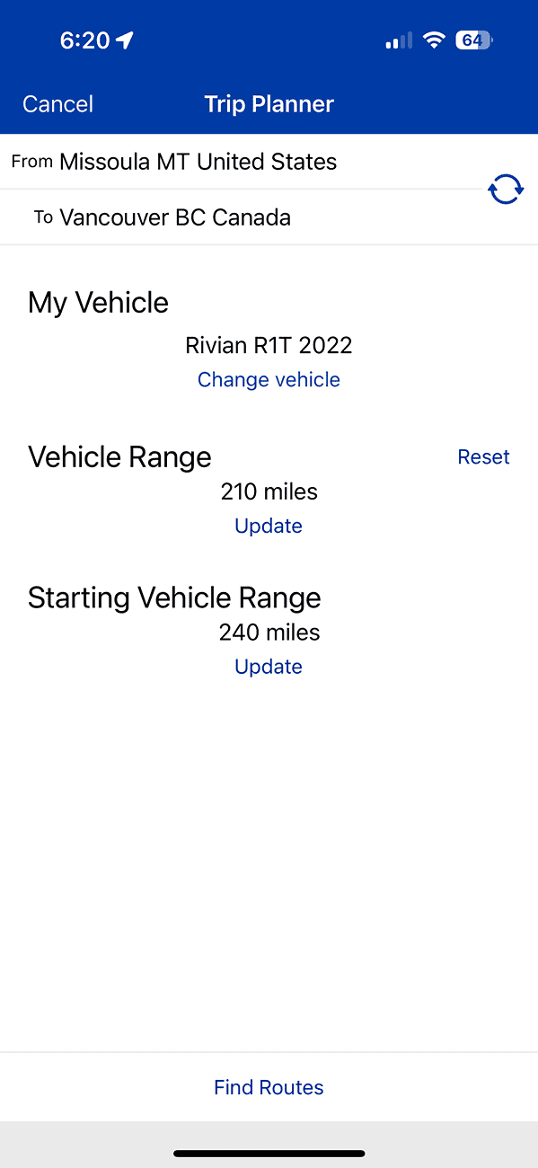 Rivian R1T R1S How to use PlugShare for route planning IMG_3397