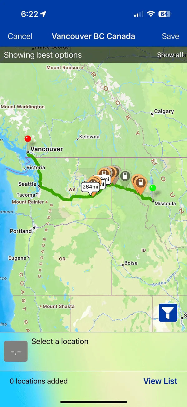 Rivian R1T R1S How to use PlugShare for route planning IMG_3399