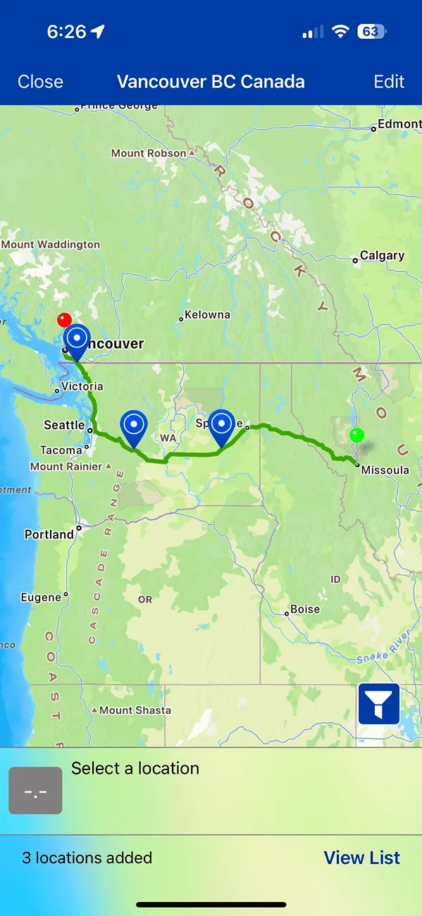 Rivian R1T R1S How to use PlugShare for route planning IMG_3403