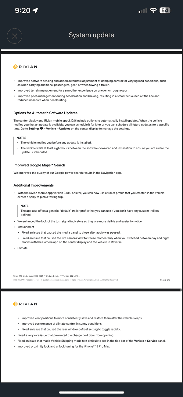 Rivian R1T R1S 2024.19.04 software update now installing! Share your impressions & reviews IMG_4306