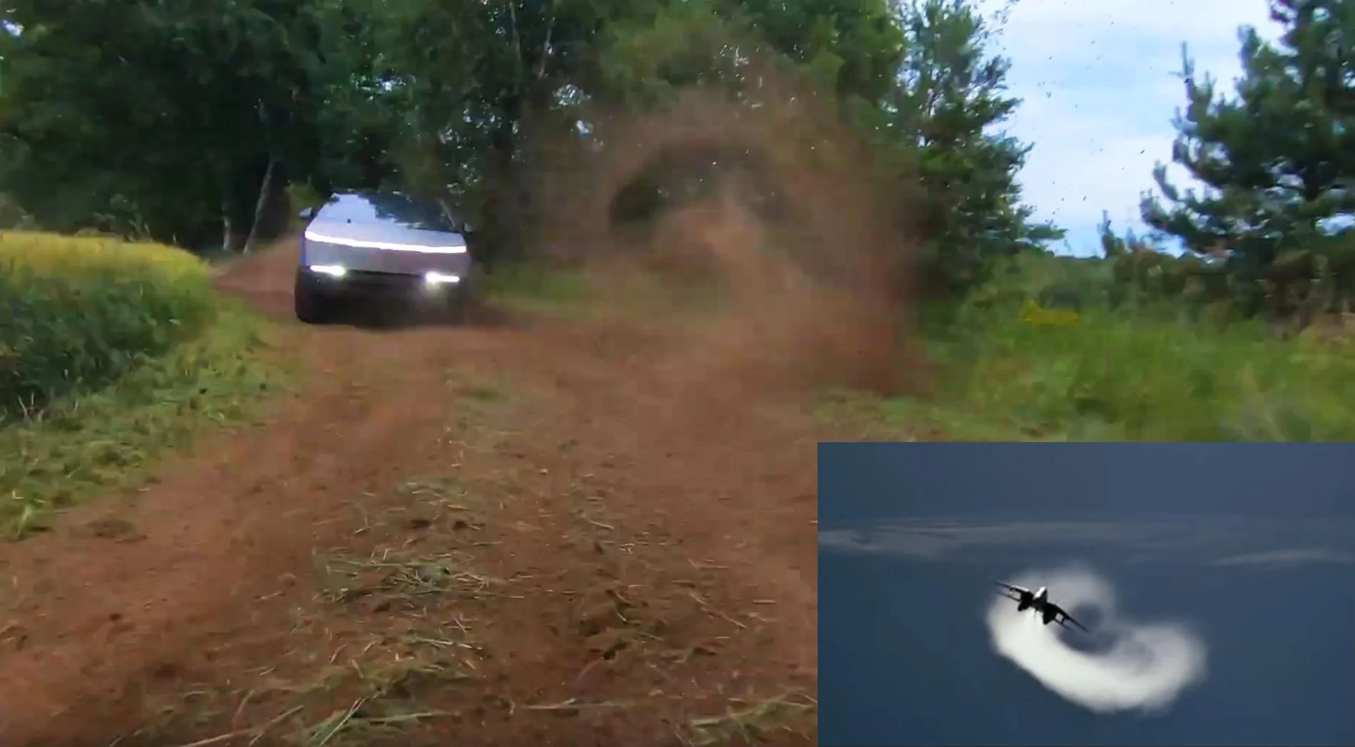 Rivian R1T R1S **VIDEO** Rivian R1T vs Cybertruck vs Ford Raptor R - Jumps, G-Outs, Fast Trail Driving If you know, you kno
