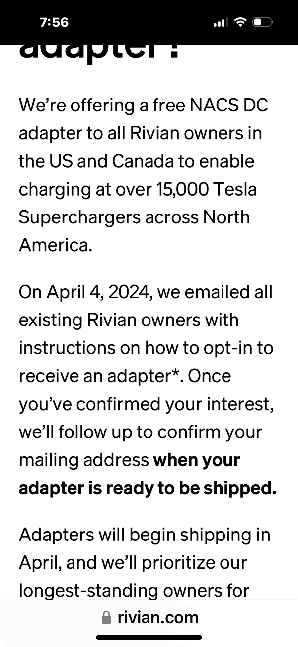 Rivian R1T R1S Got my Rivian NACS Adapter IMG_0915