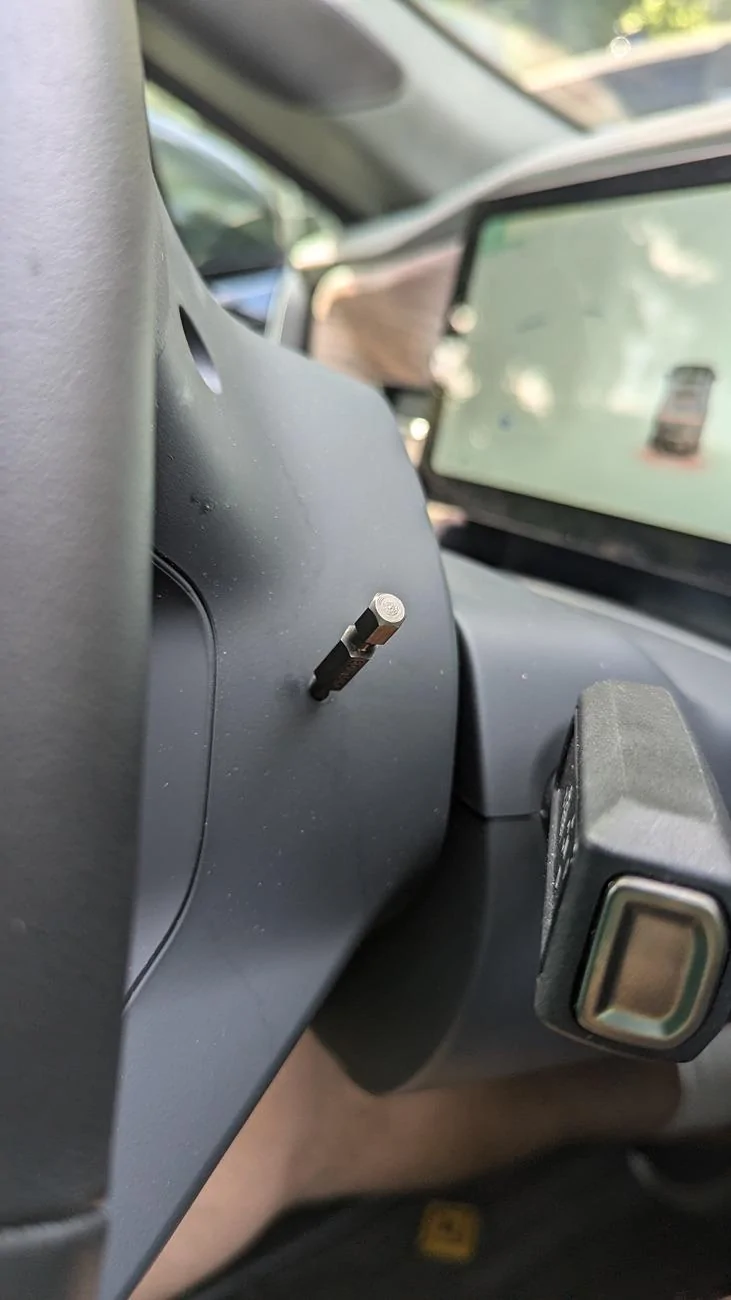 Rivian R1T R1S Tool left in steering column.  Can I remove? PXL_20240702_220810329