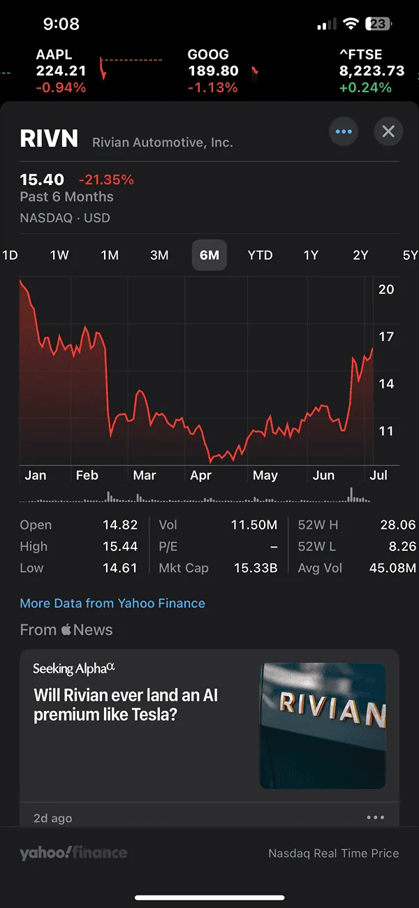 Rivian R1T R1S all EV stock jumped +10% IMG_4638