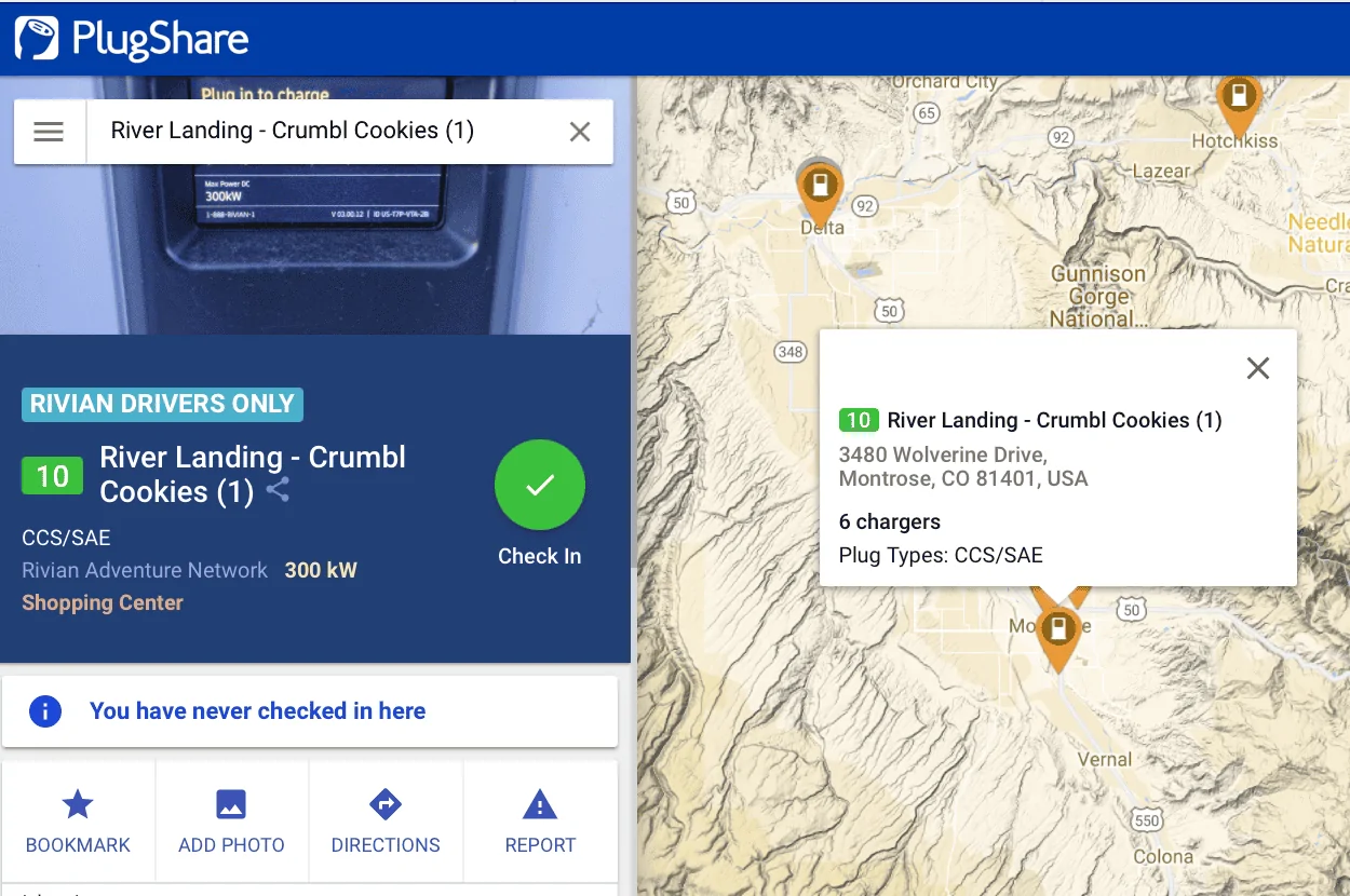 Rivian R1T R1S How to use PlugShare for route planning Screenshot 2024-07-08 at 4.38.22 PM