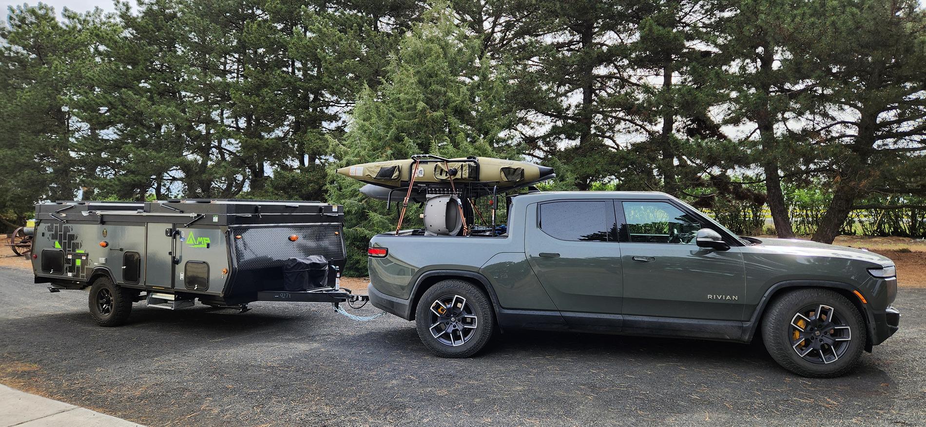 Rivian R1T R1S Towing from Boulder to Taylor Park CO, 4th of July Fun 1stCampSetToGo