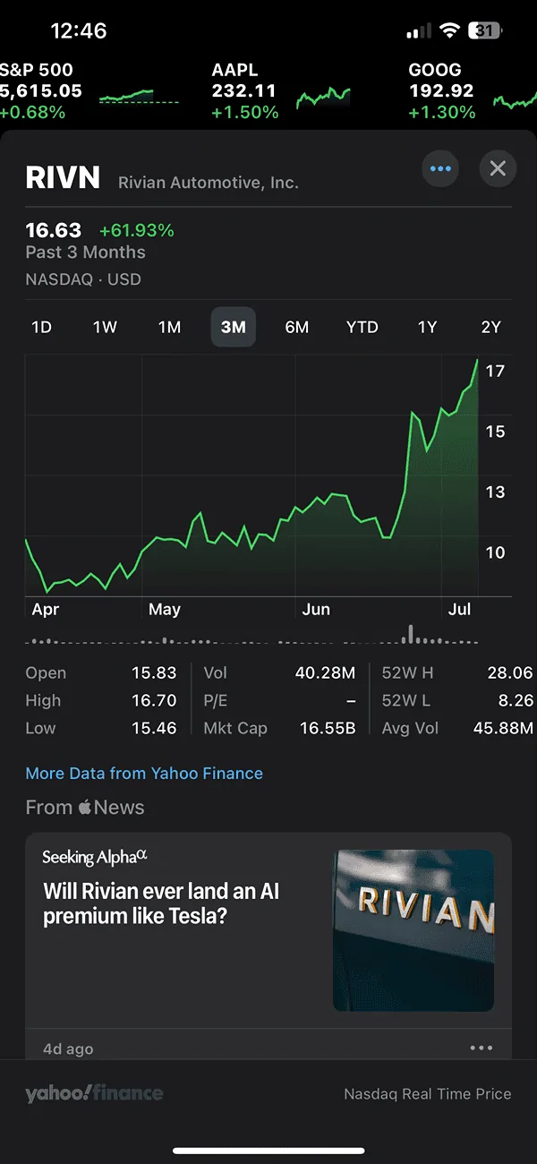 Rivian R1T R1S all EV stock jumped +10% IMG_4781