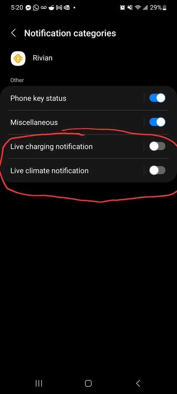 Rivian R1T R1S Rivian Vehicle Notifications: Keep some, while ignoring others? Screenshot_20240710_172028_Settings