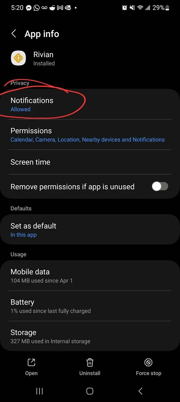 Rivian R1T R1S Rivian Vehicle Notifications: Keep some, while ignoring others? Screenshot_20240710_172013_Settings