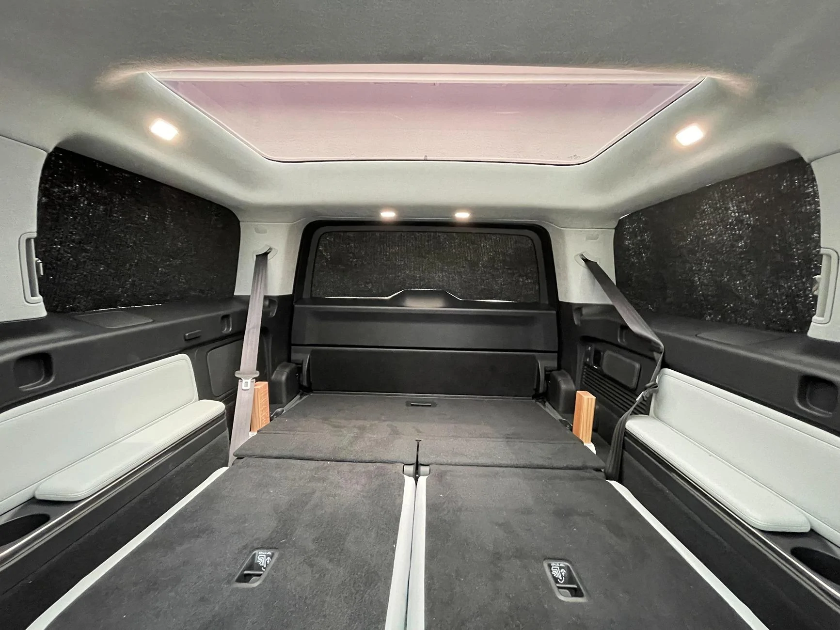 Rivian R1T R1S Made DIY black-out window shades for camping in my R1S. IMG_3016