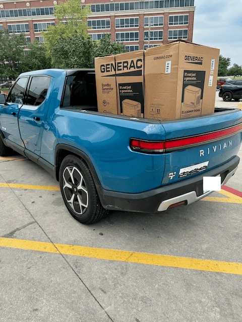 Rivian R1T R1S Hurricane Beryl Report Out: Rivian for home power backup was a game changer! IMG_0582