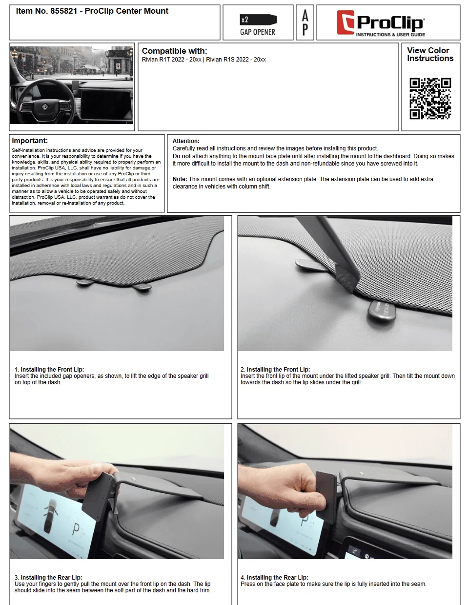 Rivian R1T R1S Question for anyone with the Proclip center dash mount 1721231147816-ds