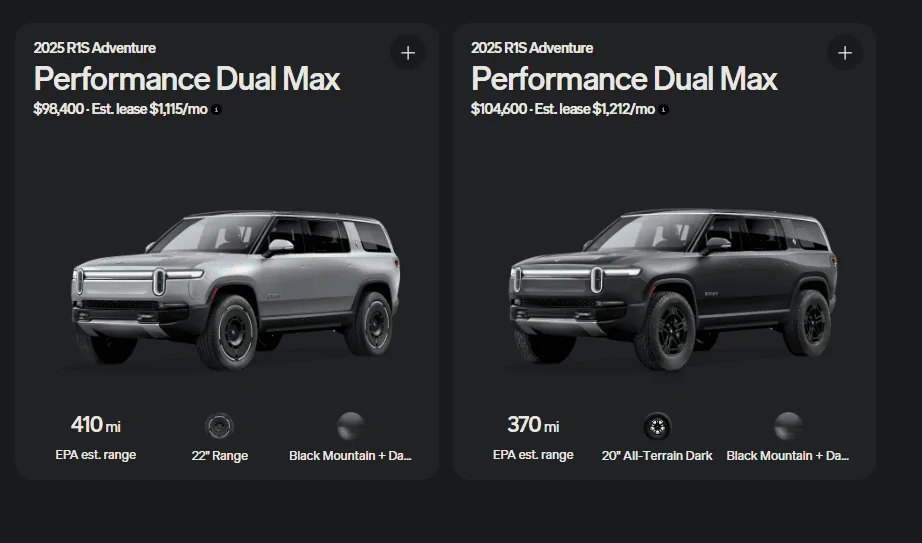 Rivian R1T R1S Official update: pre-order price voucher does not apply to custom configurations 1721236538086-1